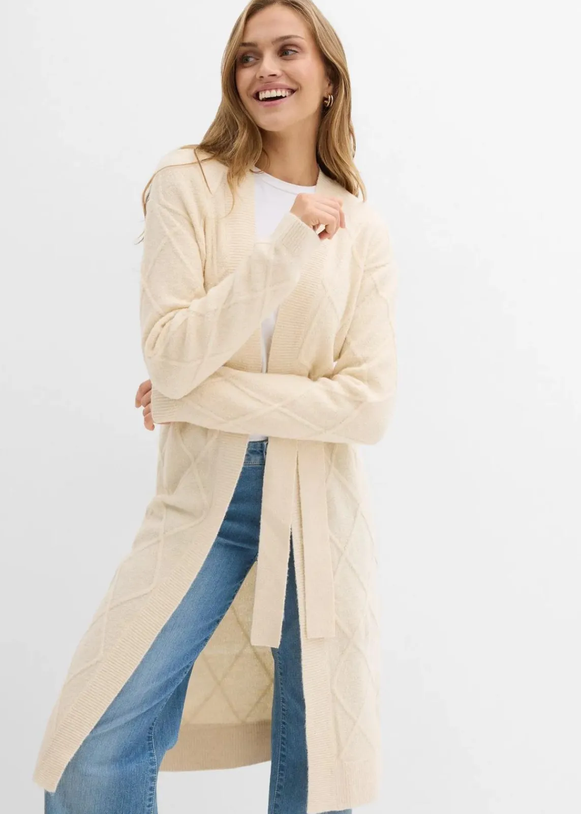 Strickmantel aus Zopfstrick|bonprix Online