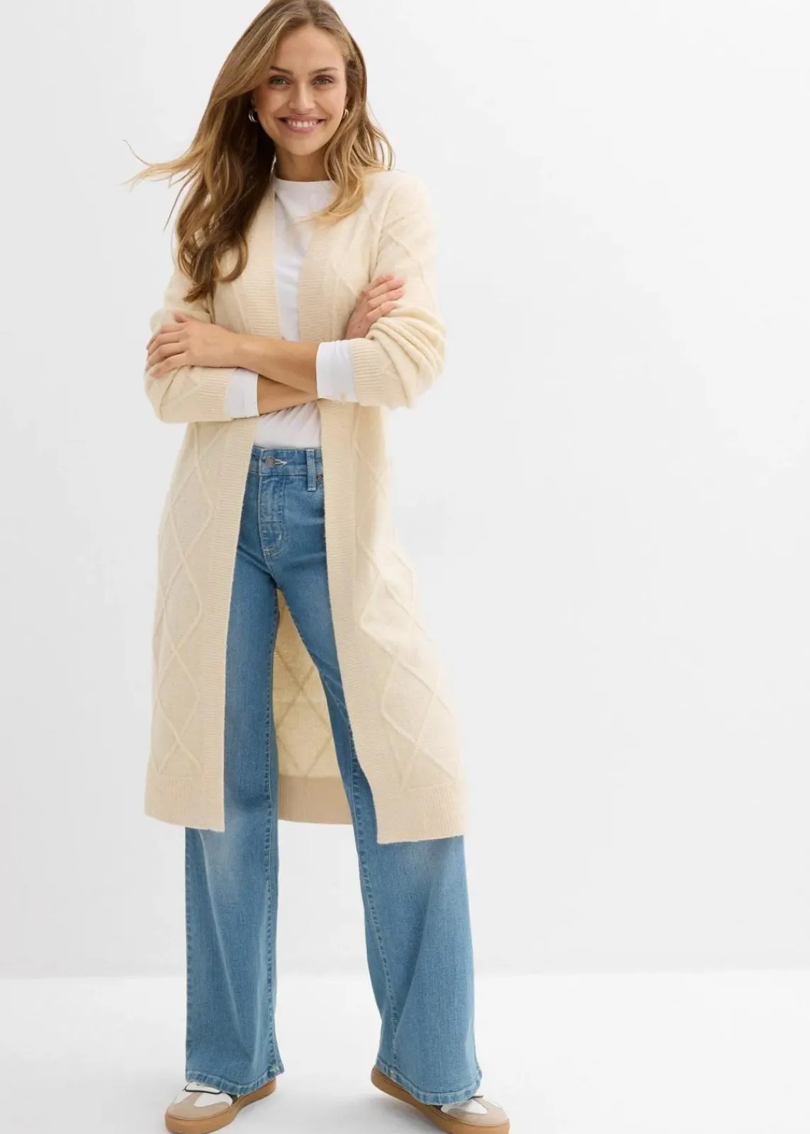 Strickmantel aus Zopfstrick|bonprix Online