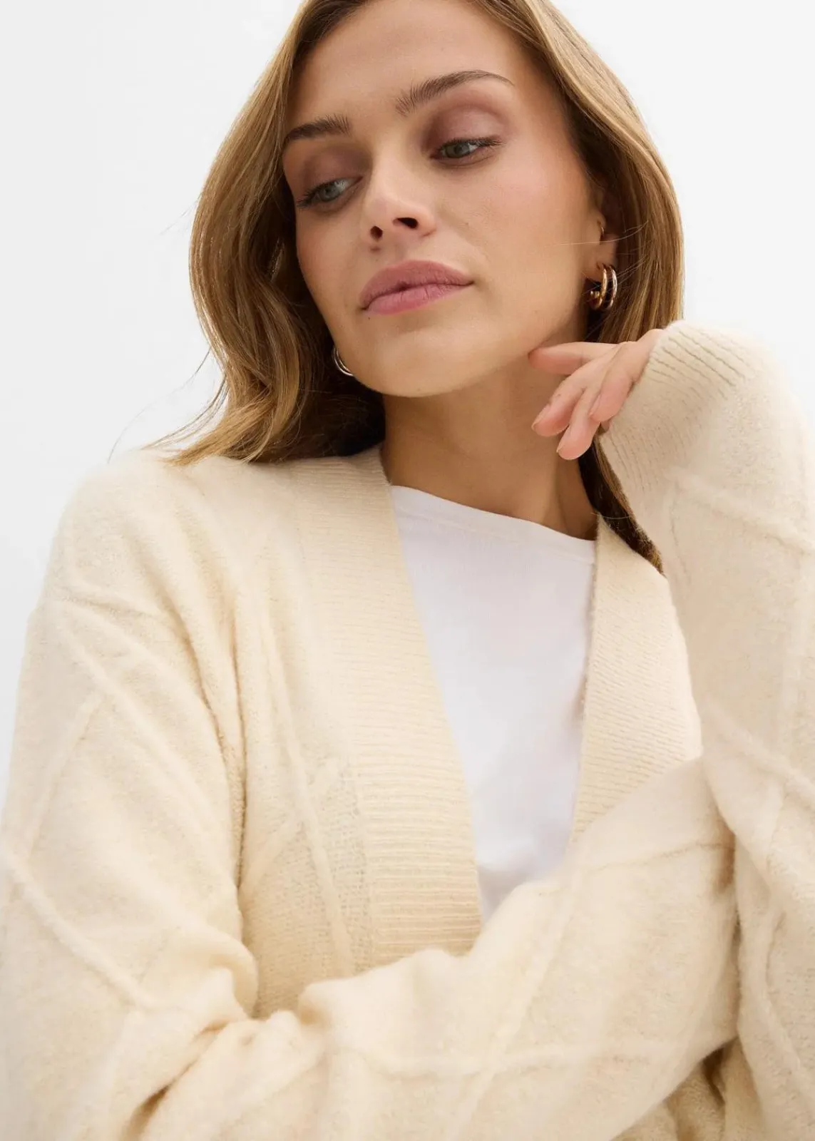 Strickmantel aus Zopfstrick|bonprix Online