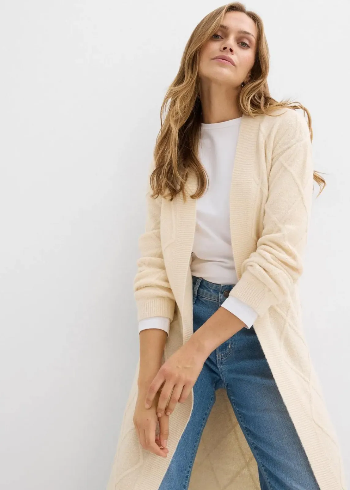 Strickmantel aus Zopfstrick|bonprix Online