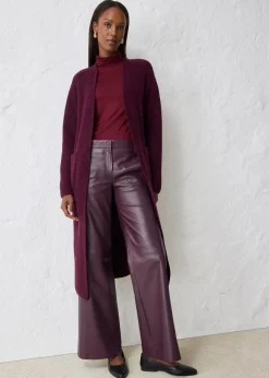 bonprix Bekleidung·Umstandsmode|Premium|Strickmantel mit Alpaka weinrot