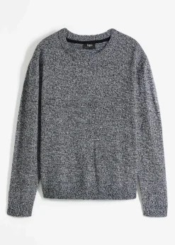 Strick-Pullover mit Rundhals-Ausschnitt in Melange|bonprix Outlet