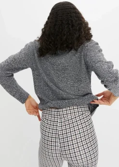 Strick-Pullover mit Rundhals-Ausschnitt in Melange|bonprix Outlet