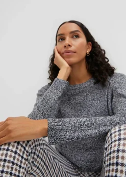 Strick-Pullover mit Rundhals-Ausschnitt in Melange|bonprix Outlet