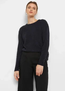 Strick-Pullover mit Rundhals-Ausschnitt in Melange|bonprix Hot