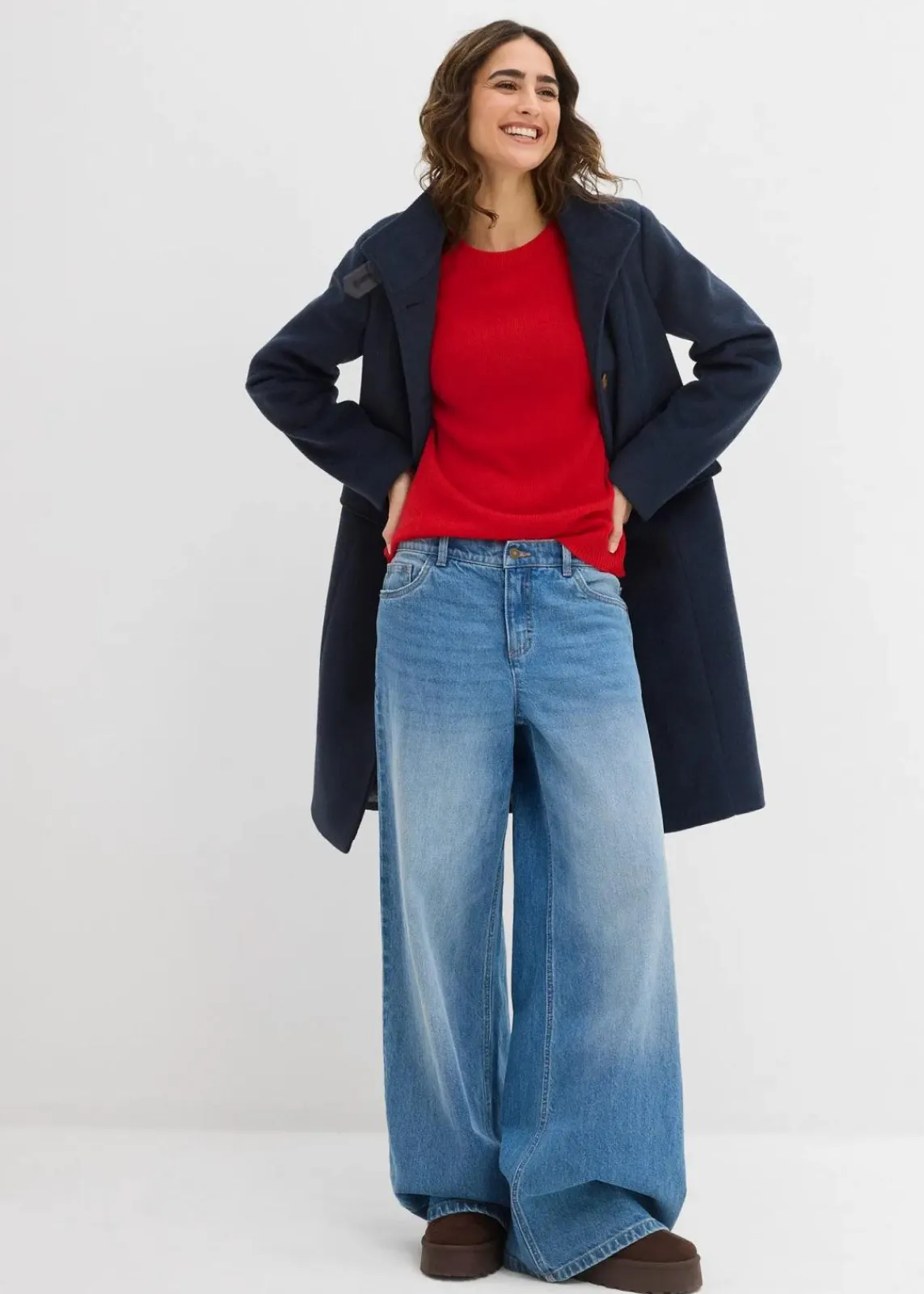 bonprix Bekleidung·Umstandsmode|Bekleidung·Röcke|Strick-Pullover mit Rundhals-Ausschnitt lavarot