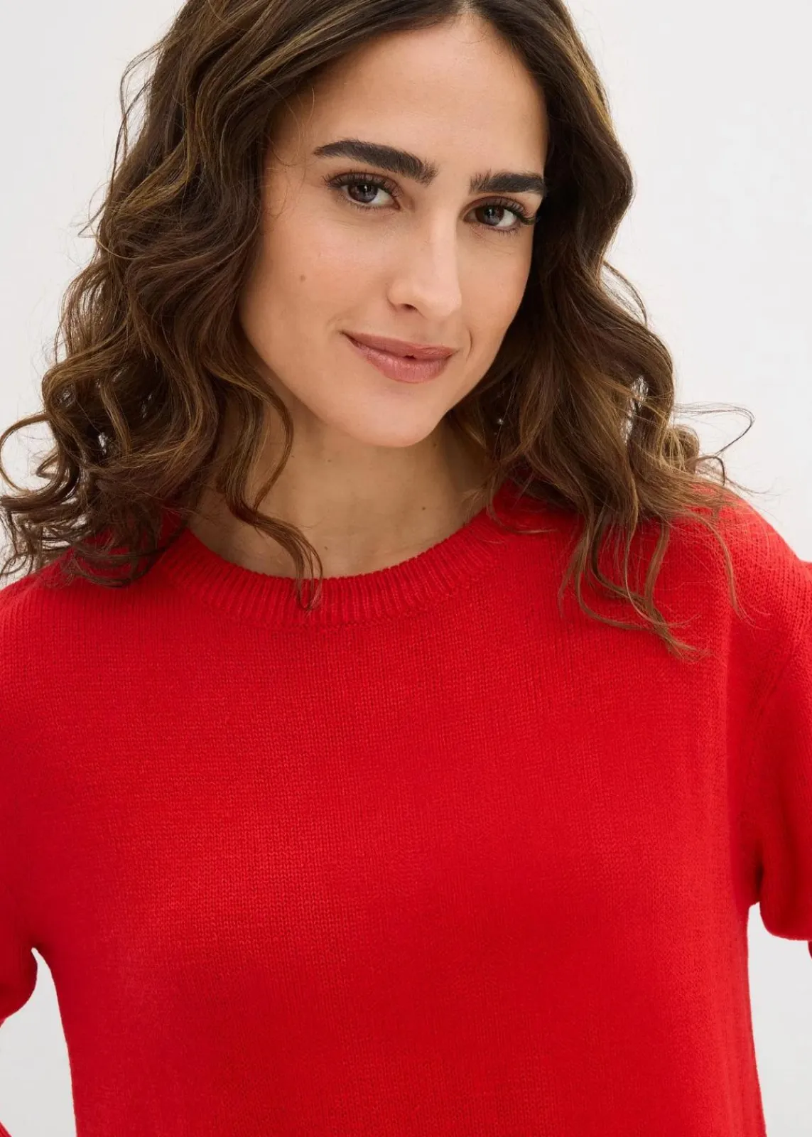 bonprix Bekleidung·Umstandsmode|Bekleidung·Röcke|Strick-Pullover mit Rundhals-Ausschnitt lavarot