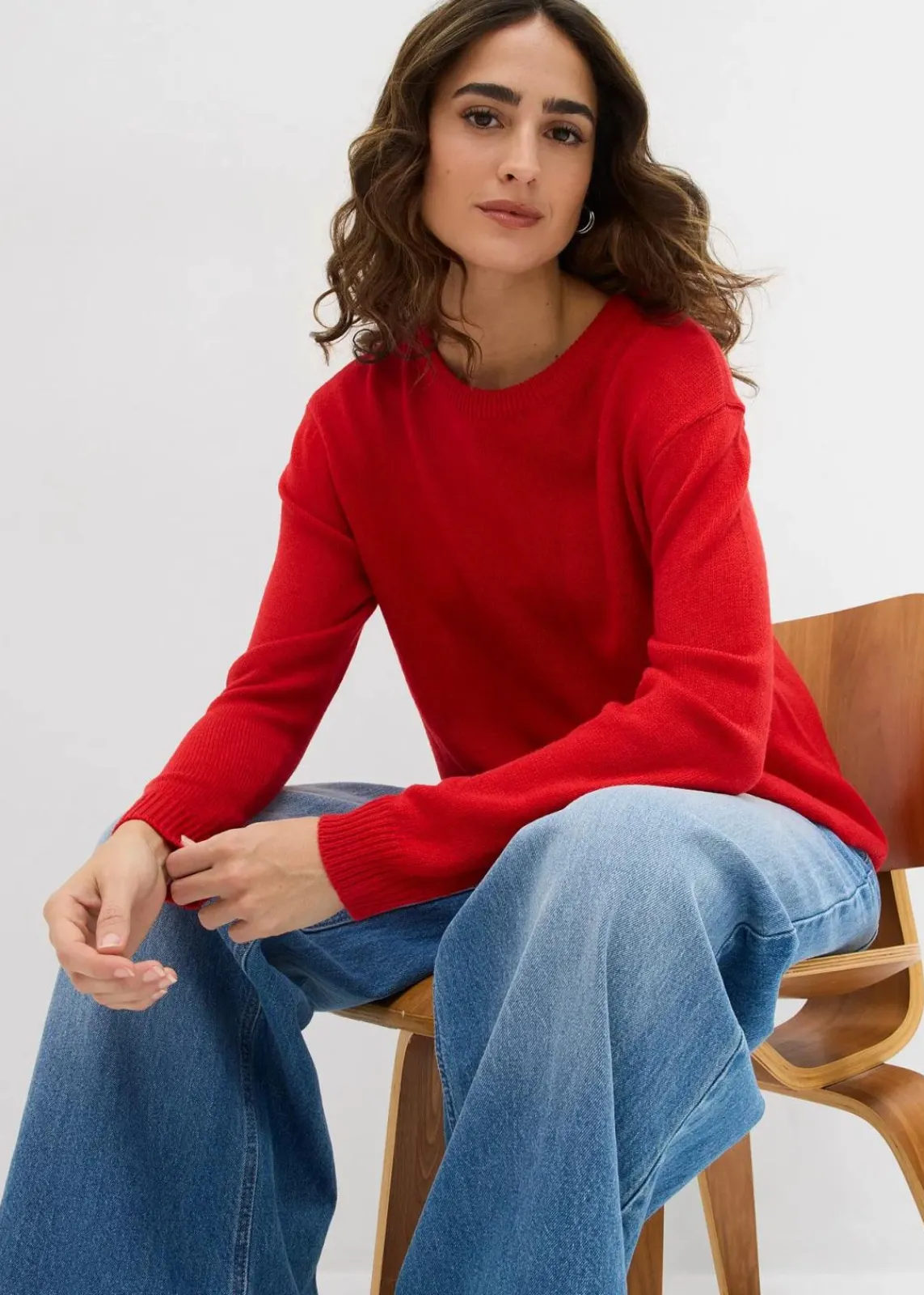 bonprix Bekleidung·Umstandsmode|Bekleidung·Röcke|Strick-Pullover mit Rundhals-Ausschnitt lavarot