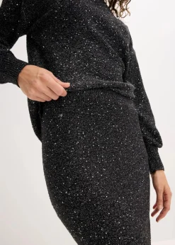 bonprix Bekleidung·Sportbekleidung|Zweiteiler & Sets|Strickrock schwarz