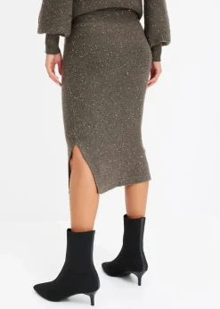 bonprix Röcke|Zweiteiler & Sets|Strickrock braun