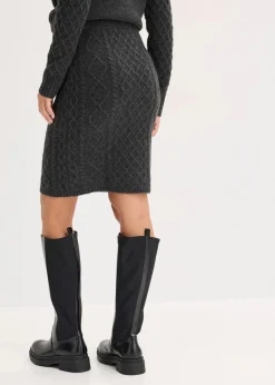 bonprix Röcke|Zweiteiler & Sets|Strickrock anthrazit meliert