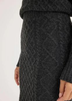 bonprix Röcke|Zweiteiler & Sets|Strickrock anthrazit meliert