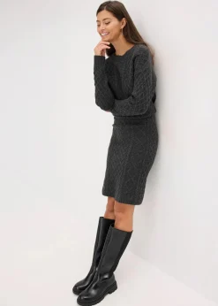 bonprix Röcke|Zweiteiler & Sets|Strickrock anthrazit meliert
