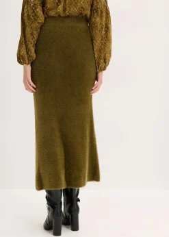 Strickrock aus flauschigem Federgarn|bonprix Discount