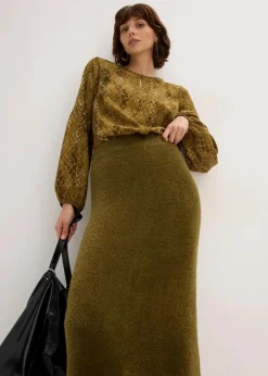 Strickrock aus flauschigem Federgarn|bonprix Discount