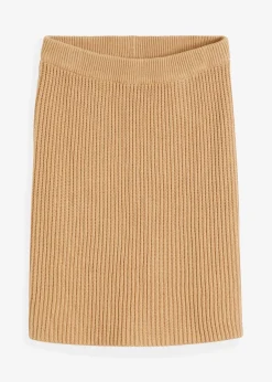 bonprix Bekleidung·Sportbekleidung|Nachhaltigere Materialien|Strickrock aus reiner Baumwolle latte macchiato