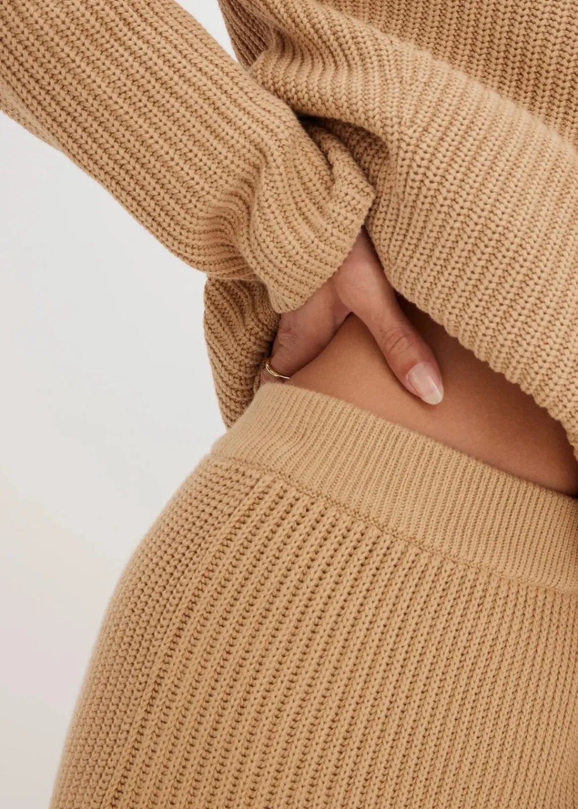 bonprix Bekleidung·Sportbekleidung|Nachhaltigere Materialien|Strickrock aus reiner Baumwolle latte macchiato