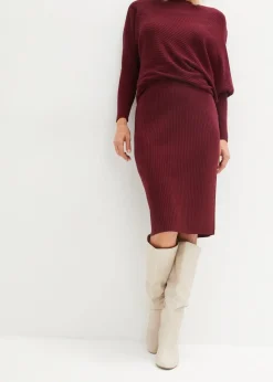 bonprix Bekleidung·Sportbekleidung|Röcke|Strickrock aus softem Viskose-Mix ahornrot