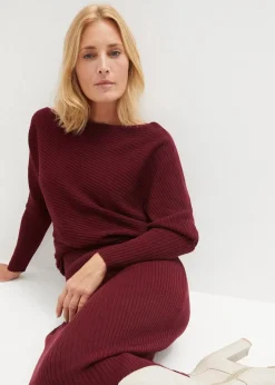 bonprix Bekleidung·Sportbekleidung|Röcke|Strickrock aus softem Viskose-Mix ahornrot