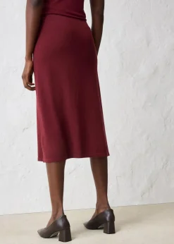 bonprix Bekleidung·Sportbekleidung|Röcke|Strickrock aus weichem Woll-Mix ahornrot