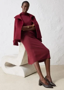 bonprix Bekleidung·Sportbekleidung|Röcke|Strickrock aus weichem Woll-Mix ahornrot