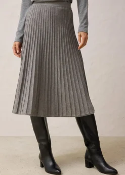 bonprix Bekleidung·Sportbekleidung|Premium|Strickrock mit Merinowolle grau meliert