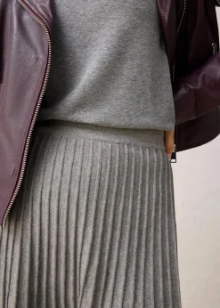 bonprix Bekleidung·Sportbekleidung|Premium|Strickrock mit Merinowolle grau meliert