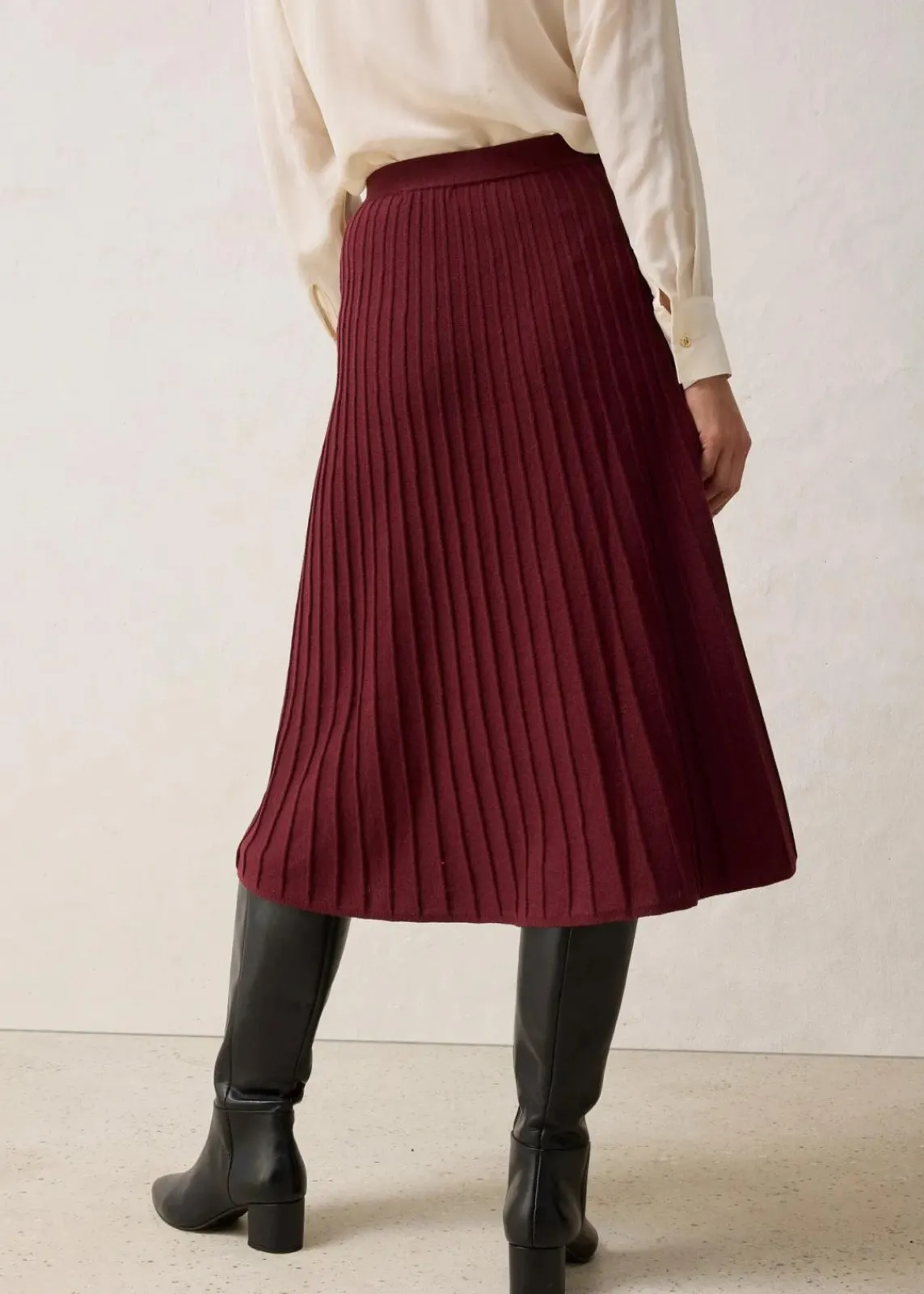 bonprix Röcke|Premium|Strickrock mit Merinowolle dunkelbeere