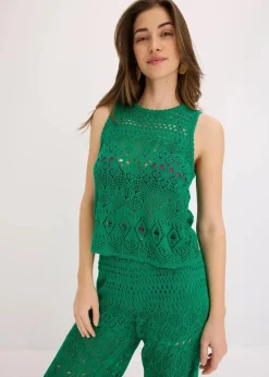 Stricktop mit Lochstrickmuster|bonprix