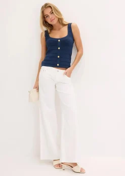 bonprix Strickmode|Shirts & Tops|Stricktop mit metallic Effekt dunkelblau