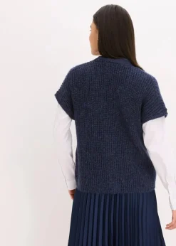 Strick-Weste mit dekorativen Knöpfen und Wollanteil|bonprix