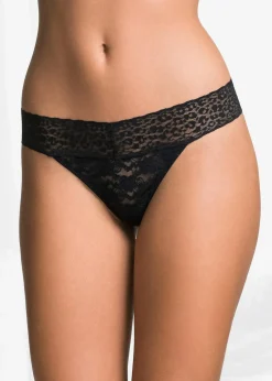 bonprix Wäsche·Dessous|Wäsche·Höschen|String aus Spitze (2er Pack) schwarz+schwarz