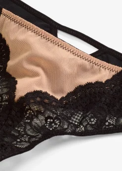 bonprix Wäsche·Dessous|Wäsche·Höschen|String mit nahtloser Hinterhose schwarz