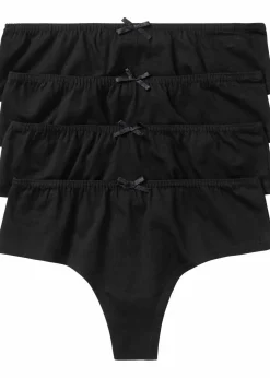 String Panty mit komfortabler Baumwolle (4er Pack)|bonprix Discount