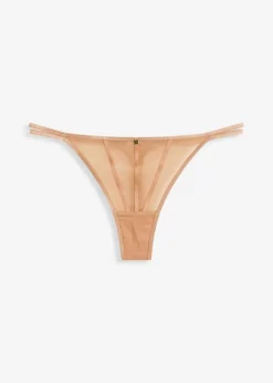 bonprix Wäsche·Dessous|Wäsche·Höschen|String Tanga aus schimmerndem Material goldbeige