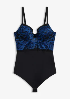 bonprix Wäsche·Bodies|Bodies|Stringbody aus Spitze schwarz/nachtblau