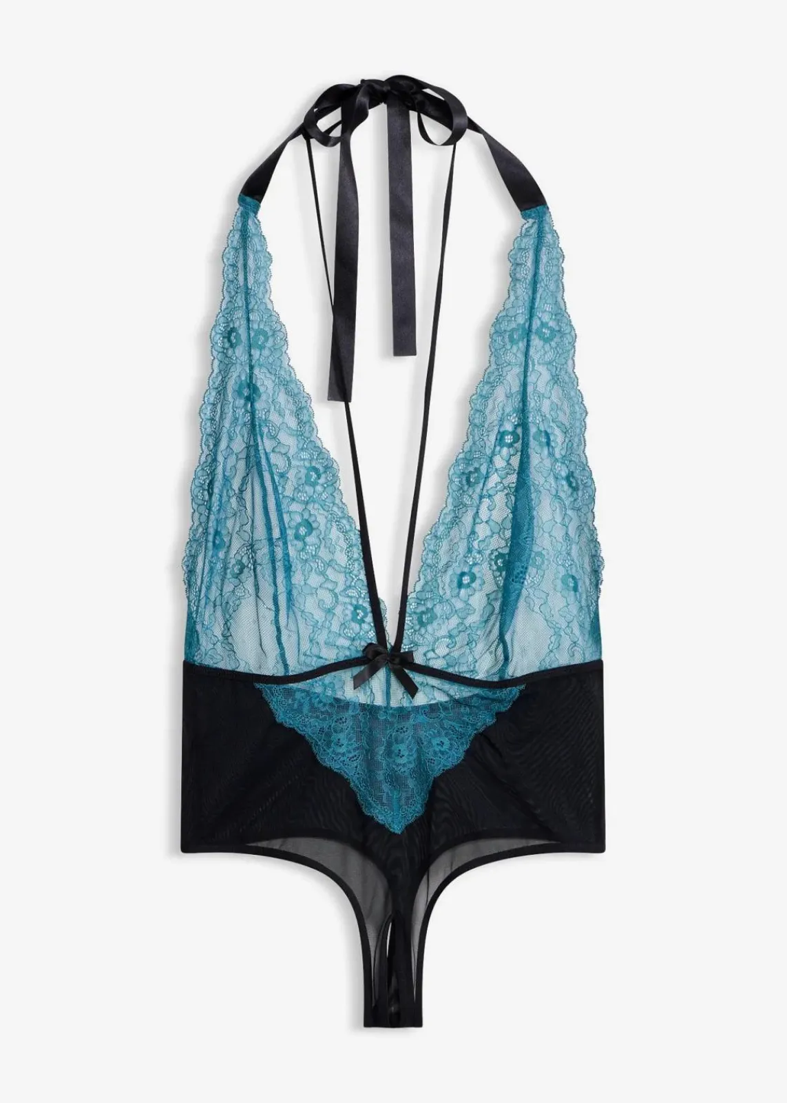 bonprix Wäsche·Erotikwäsche|Erotikwäsche|Stringbody ouvert schwarz/smaragd
