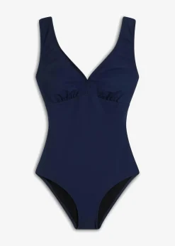 bonprix Nachhaltigere Materialien|Bademode·Badeanzüge|Strong Shape-Badeanzug mit V-Ausschnitt dunkelblau