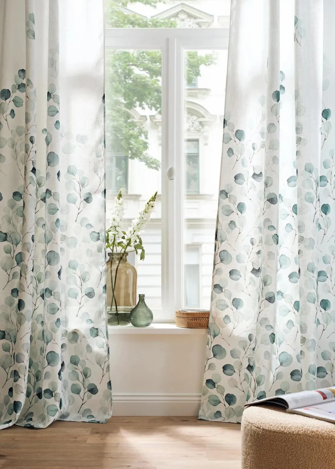 Struktur Vorhang mit floralem Druck (1er Pack|bonprix Clearance