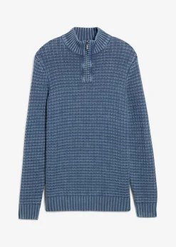 Strukturierter Grobstrick-Troyer in gewaschener Optik mit Baumwolle|bonprix Sale