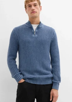 Strukturierter Grobstrick-Troyer in gewaschener Optik mit Baumwolle|bonprix Sale