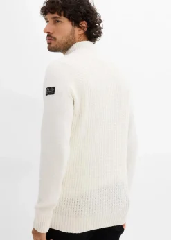 Strukturierter-Stehkragenpullover mit recycelter Baumwolle|bonprix New