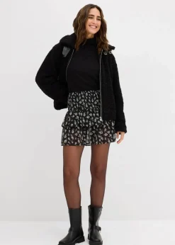 Stufenrock aus strukturiertem Crinkle|bonprix New