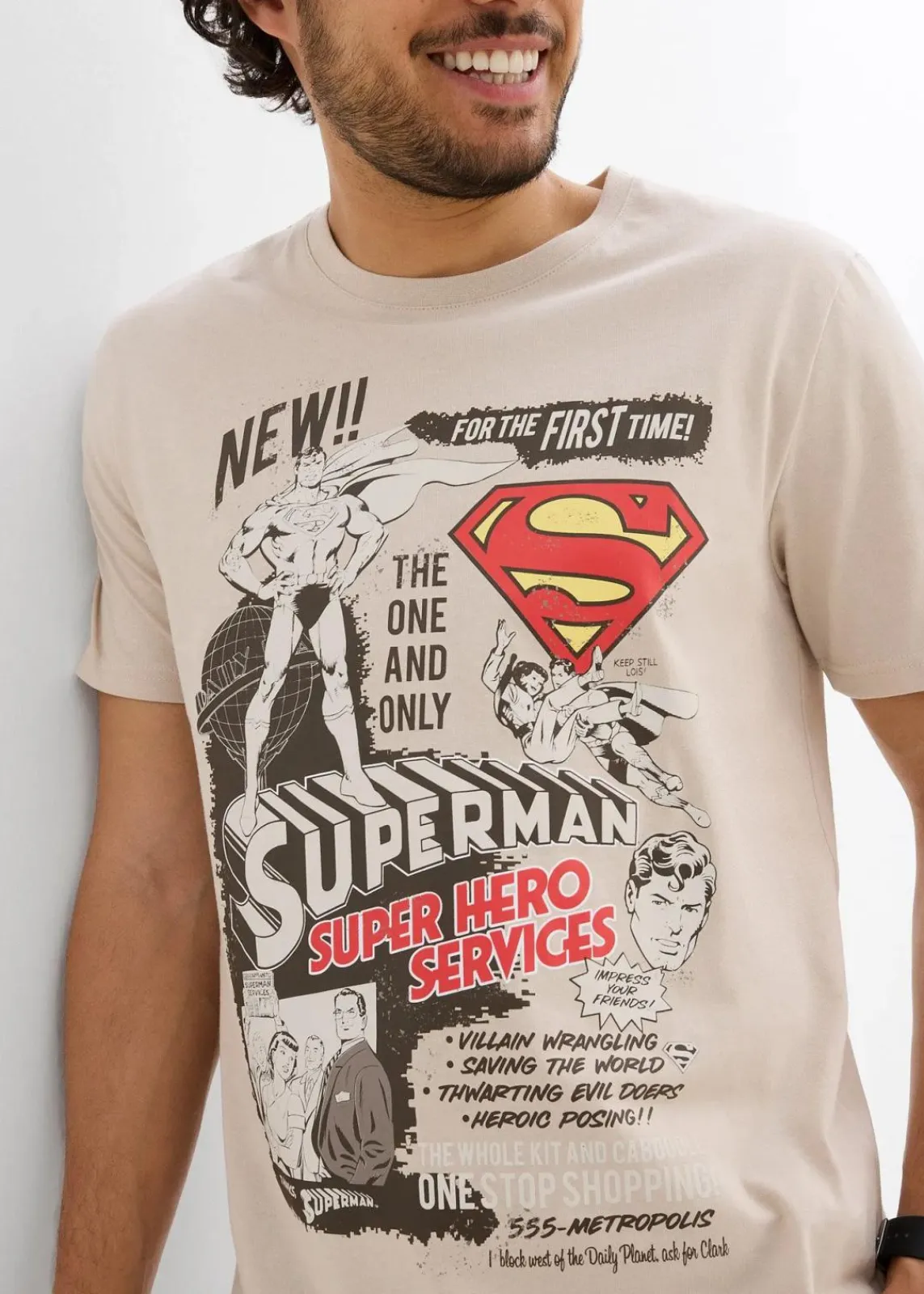 DC_Universe Große Größen|Shirts & Polos|Superman T-Shirt aus reiner Baumwolle helloliv bedruckt