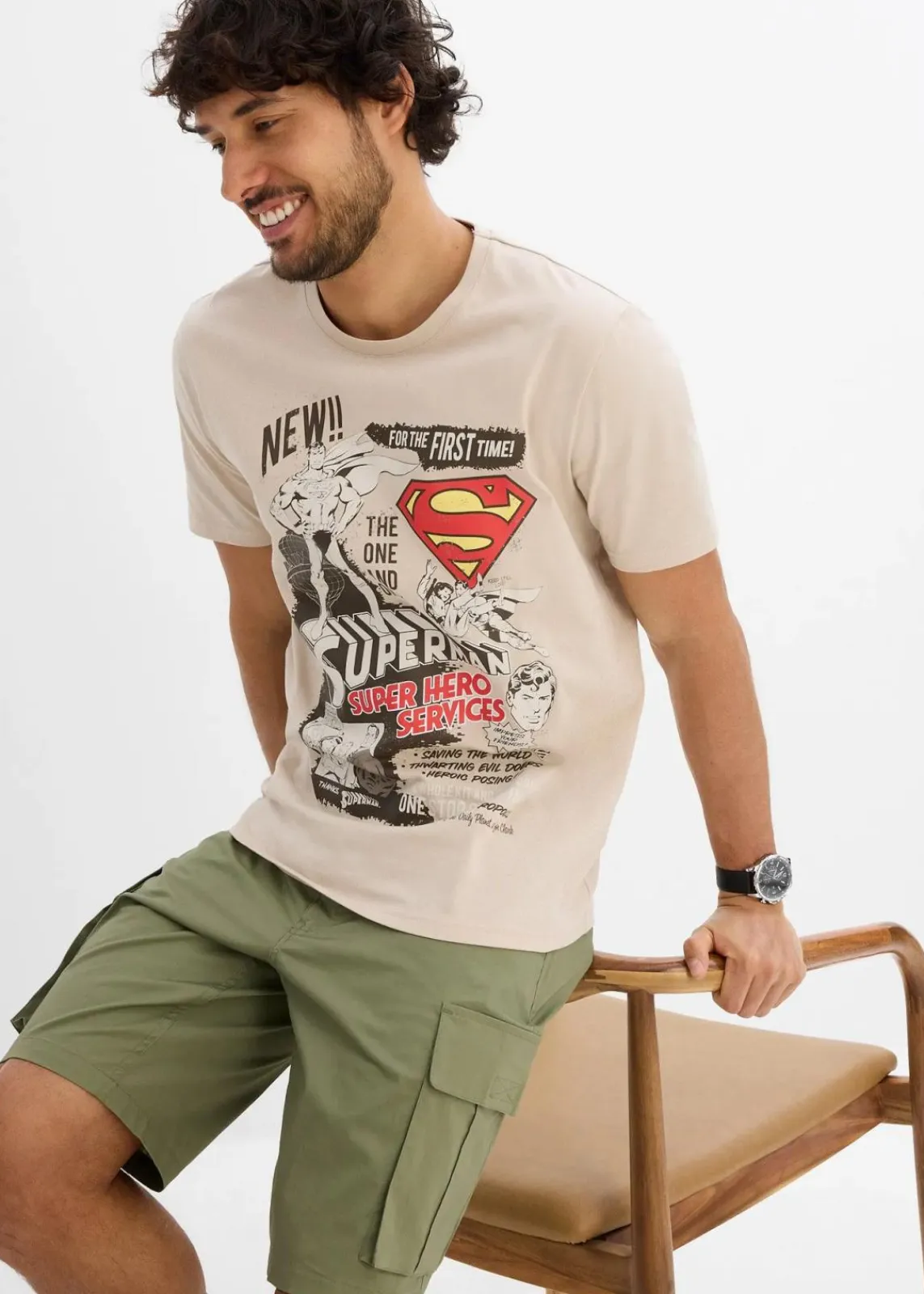 DC_Universe Große Größen|Shirts & Polos|Superman T-Shirt aus reiner Baumwolle helloliv bedruckt