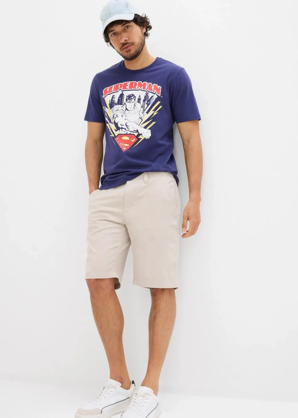 DC_Universe Shirts & Polos|Große Größen|Superman T-Shirt aus reiner Baumwolle lila bedruckt