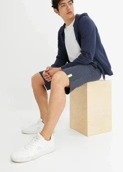bonprix Shorts|Basics|Sweat-Bermuda dunkelblau meliert