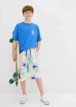bonprix Jungen 9-16 Jahre·Shorts|Jungen 2-8 Jahre·Nachhaltigere Materialien|Sweat-Bermuda aus Bio Baumwolle naturbeige bunt bedruckt