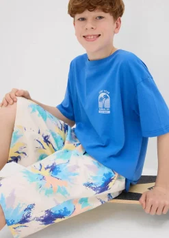 bonprix Jungen 9-16 Jahre·Shorts|Jungen 2-8 Jahre·Nachhaltigere Materialien|Sweat-Bermuda aus Bio Baumwolle naturbeige bunt bedruckt