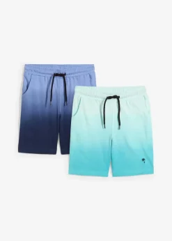 bonprix Jungen 2-8 Jahre·Shorts|Jungen 2-8 Jahre·Mehrfachpacks|Sweat-Bermuda aus reiner Baumwolle (2er Pack) dunkelblau+meeresgrün